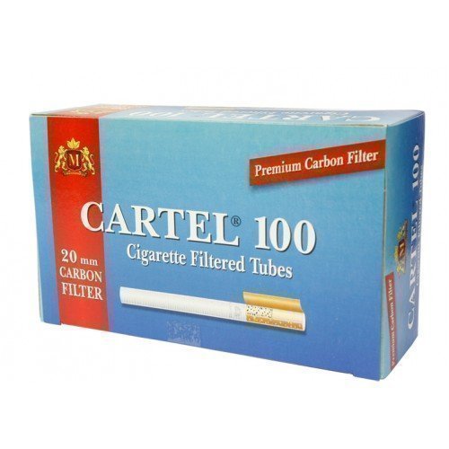 Гильзы сигаретные Cartel Carbon Filter 20мм (100 шт) с угольным фильтром Гильзы сигаретные Cartel Carbon Filter 20мм (100 шт) с угольным фильтром