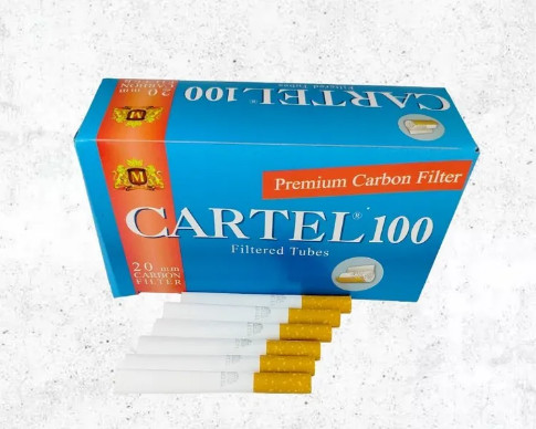 Гильзы сигаретные Cartel Carbon Filter 20мм (100 шт) с угольным фильтром Гильзы сигаретные Cartel Carbon Filter 20мм (100 шт) с угольным фильтром