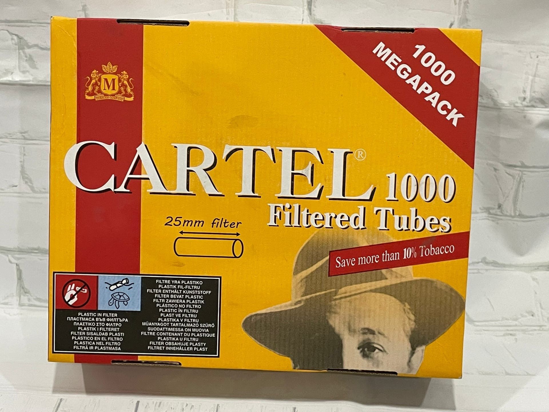Гильзы Cartel Long 25мм (1000 шт) для сигарет с удлиненным фильтром Гильзы Cartel Long 25мм (1000 шт) для сигарет с удлиненным фильтром